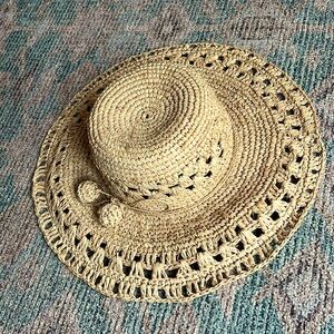 Vintage straw hat with tassels
